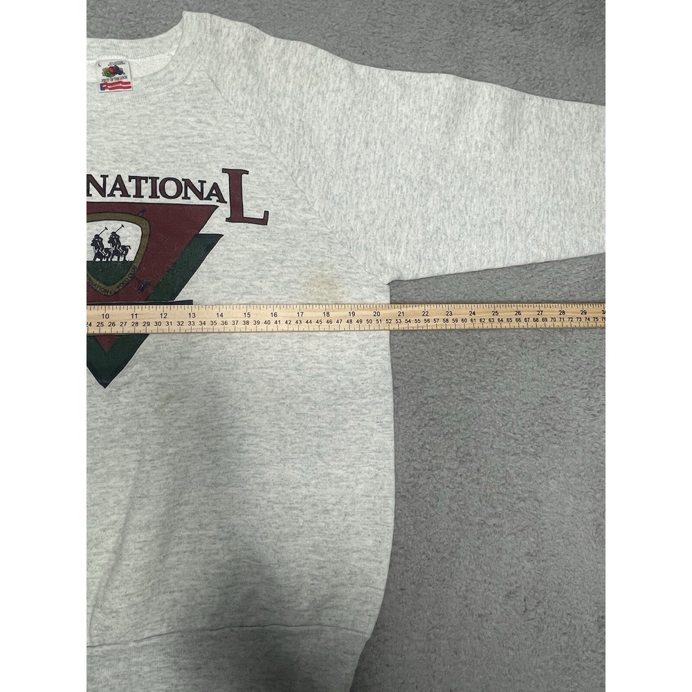 Vintage 90s International Polo Club Sweatshirt Men Large White Pullover USA Made - Picture 4 of 16
